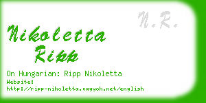 nikoletta ripp business card